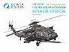 Quinta Studio QD+48590 MH-60L Blackhawk 3D-Printed & coloured Interior on decal paper (ICM) (with 3D-printed resin parts) 1/48